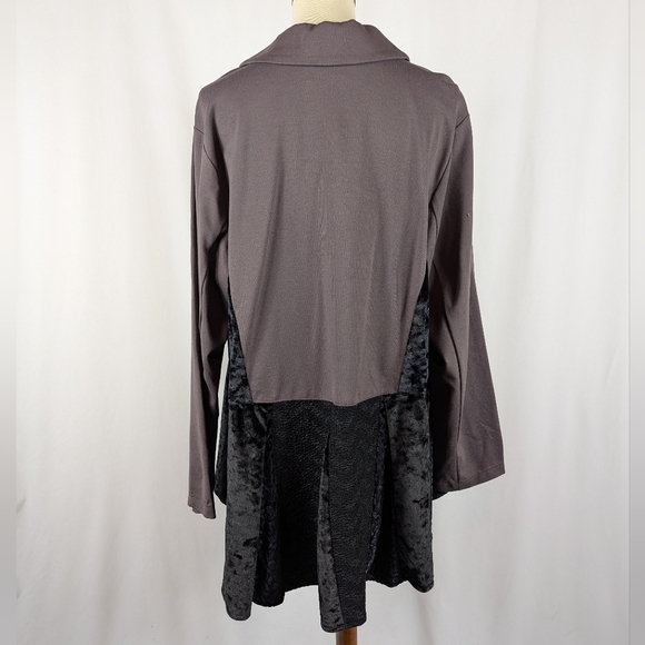 Logo Lori Goldstein Lavish Blazer Jacket Callie Gray Black Velour Womens 2X - Picture 3 of 9